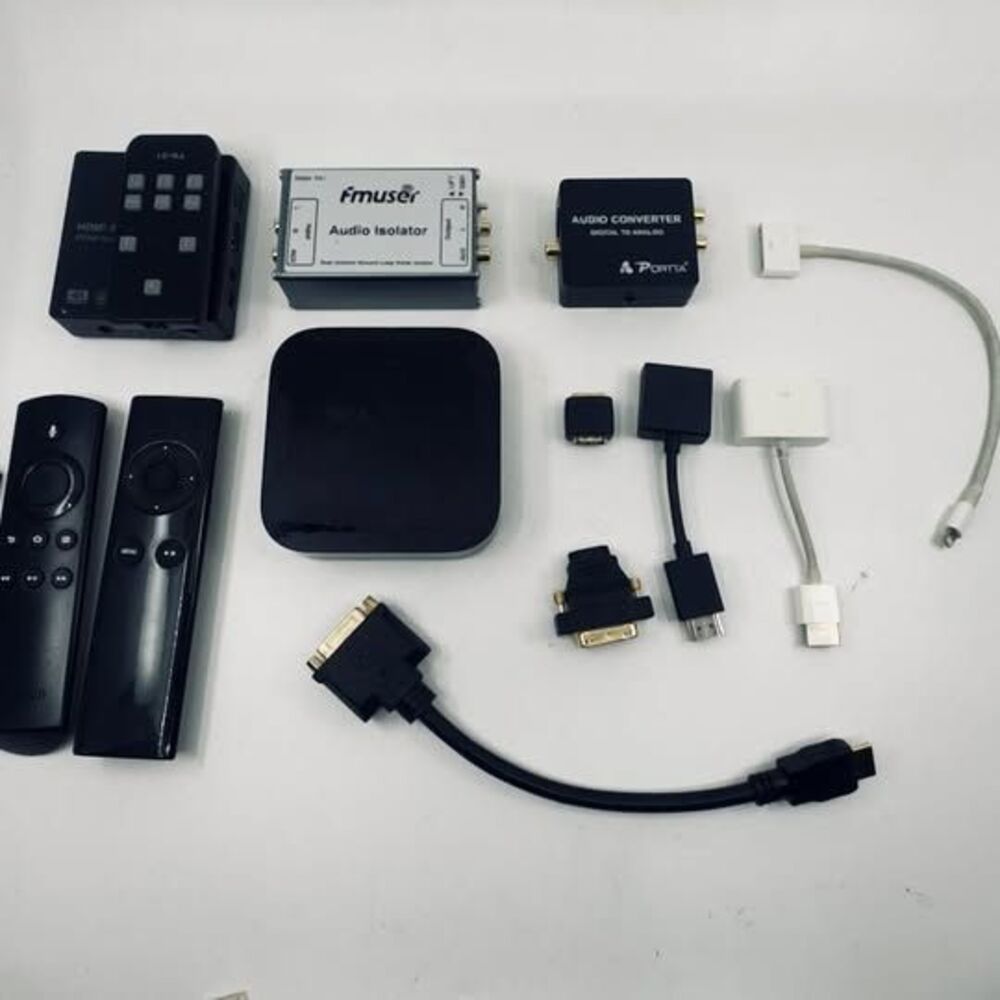 AV Tech Bundle: Apple TV 3rd Gen + Fire TV Stick + HDMI Switch + Audio Converter